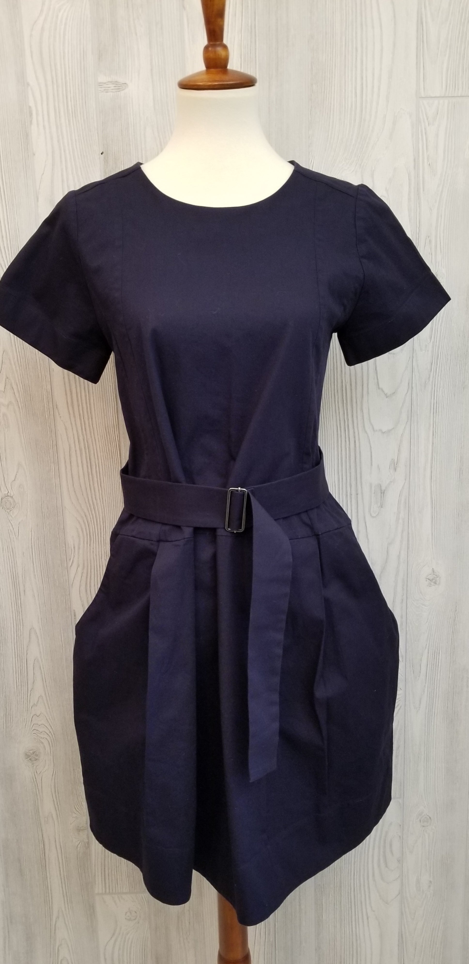 jil sander short sleeve dress Jil Sander Short-Sleeve Bib Shift Dress