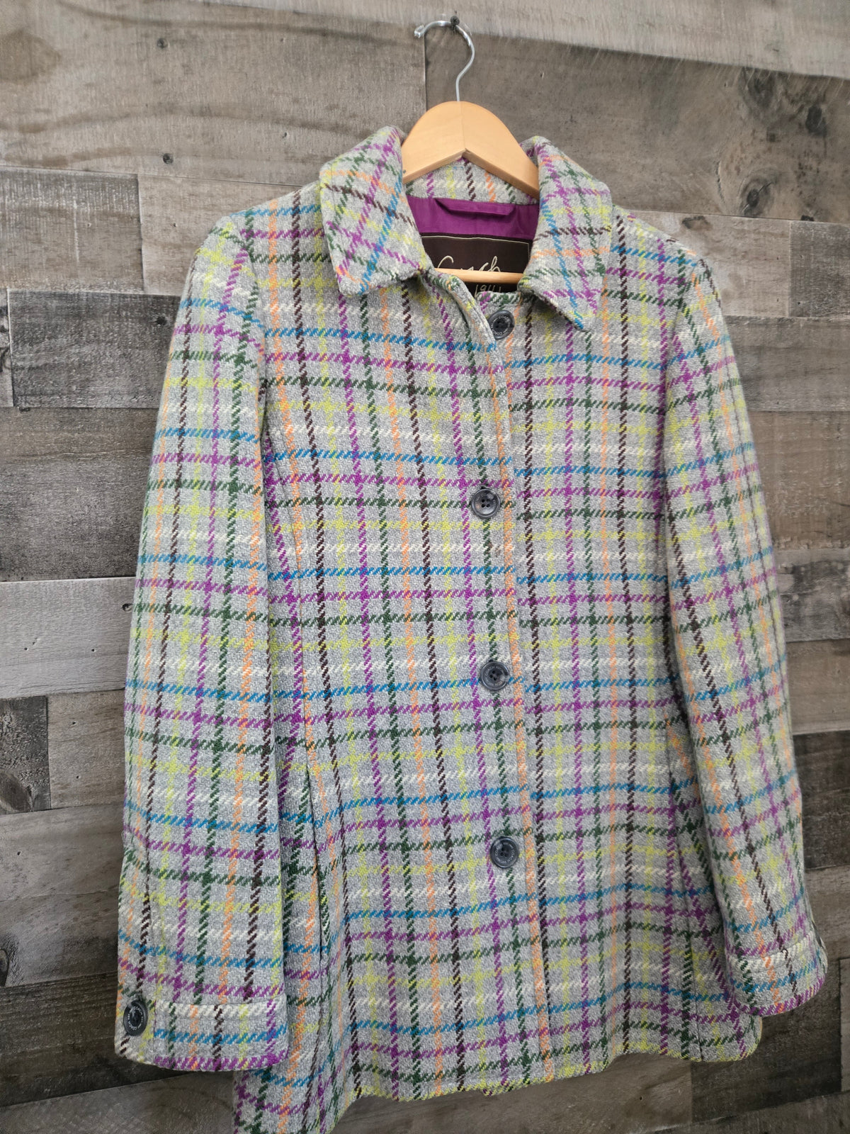 Coach Multicolor Plaid Wool-Blend Coat – Size Small