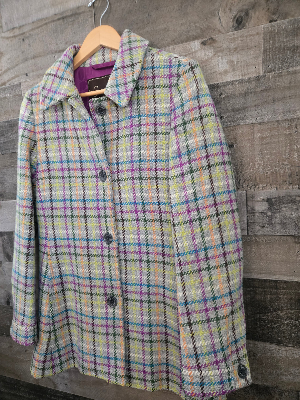 Coach Multicolor Plaid Wool-Blend Coat – Size Small