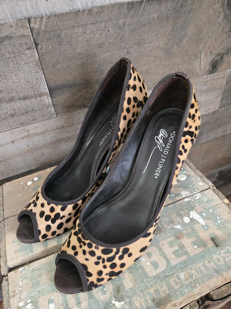 Donald Pliner Leopard Peep Toe Pumps
