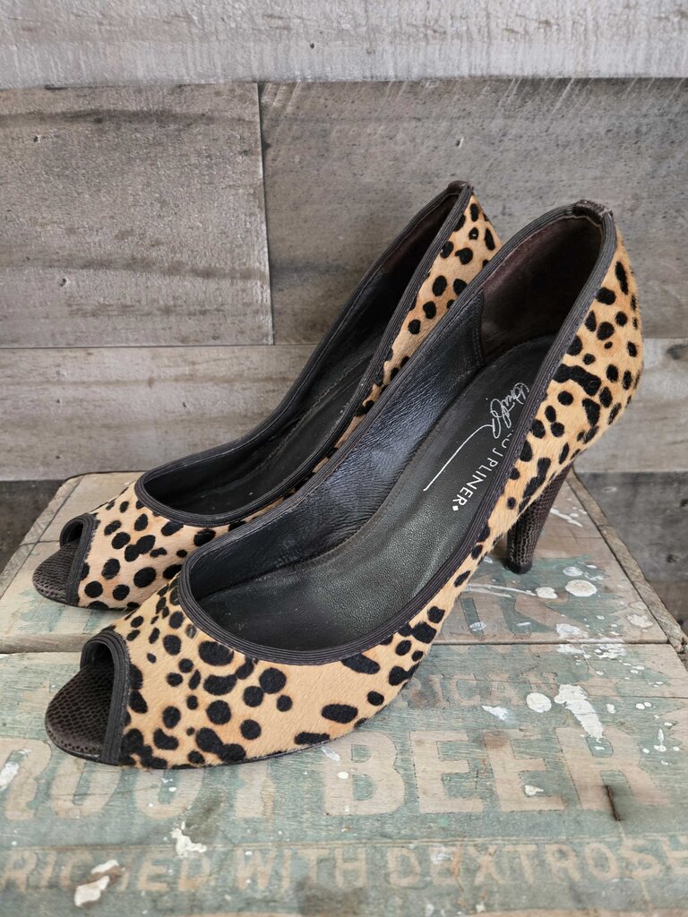 Donald Pliner Leopard Peep Toe Pumps