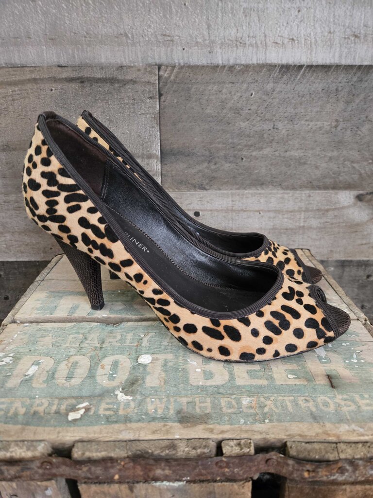 Donald Pliner Leopard Peep Toe Pumps