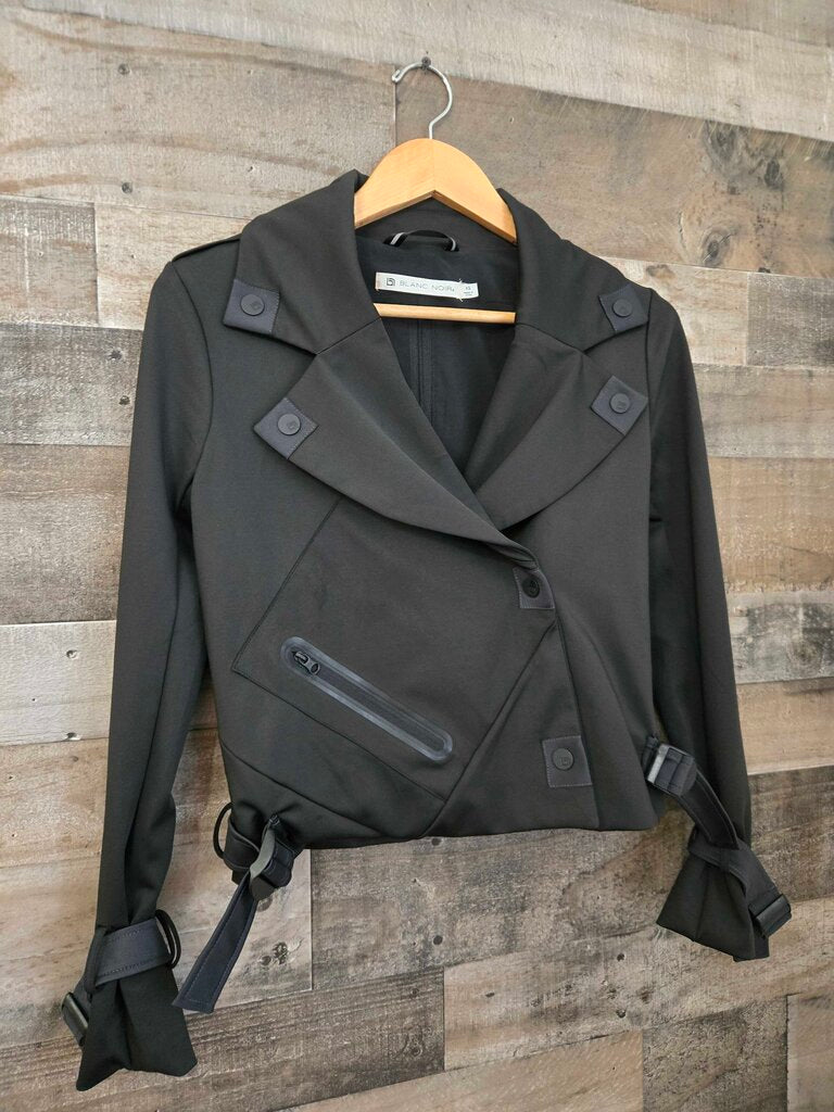 Blanc Noir Bonded Scuba Moto Jacket