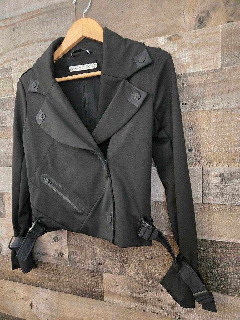 Blanc Noir Bonded Scuba Moto Jacket