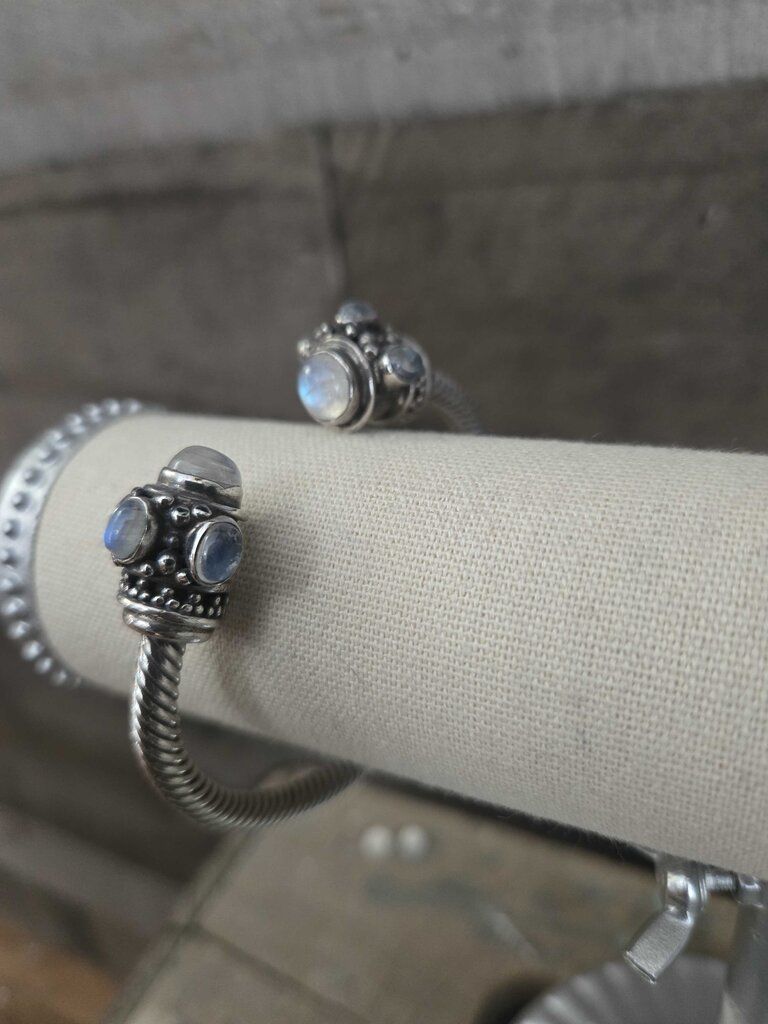 Twisted Sterling & Moonstone Bracelet
