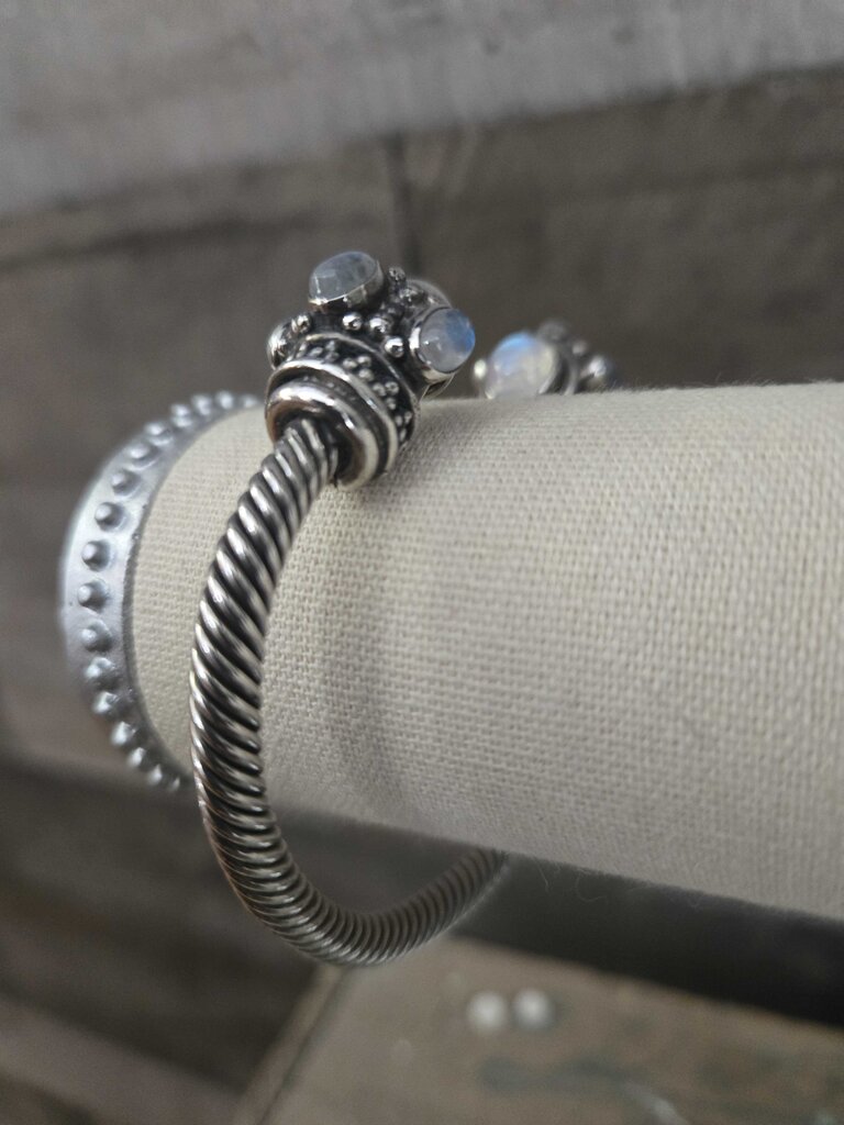 Twisted Sterling & Moonstone Bracelet