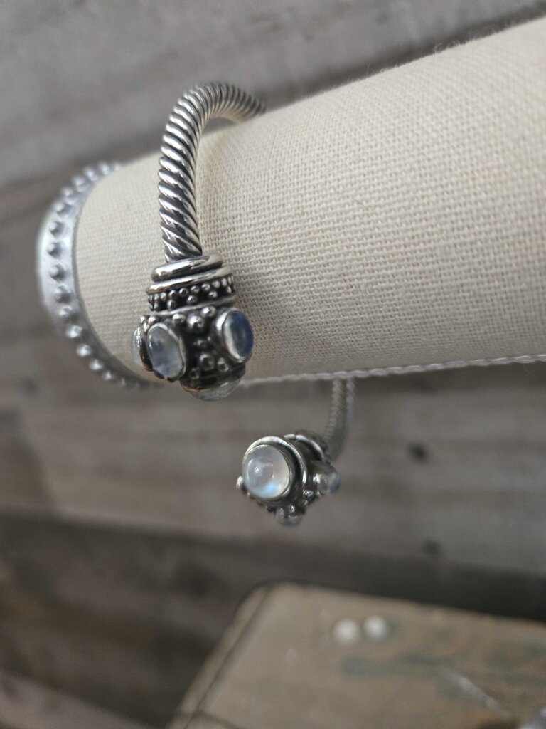 Twisted Sterling & Moonstone Bracelet