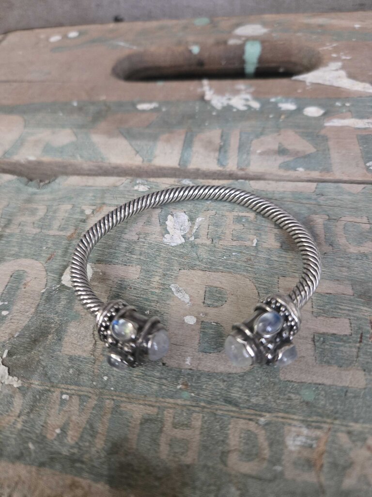 Twisted Sterling & Moonstone Bracelet