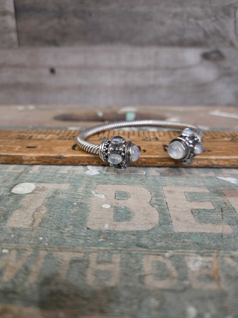 Twisted Sterling & Moonstone Bracelet