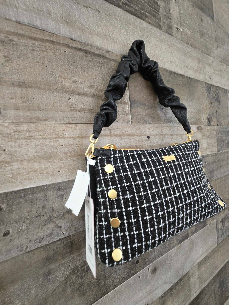 Hammitt Nathan Midnight Trellis & Brushed Gold Handbag
