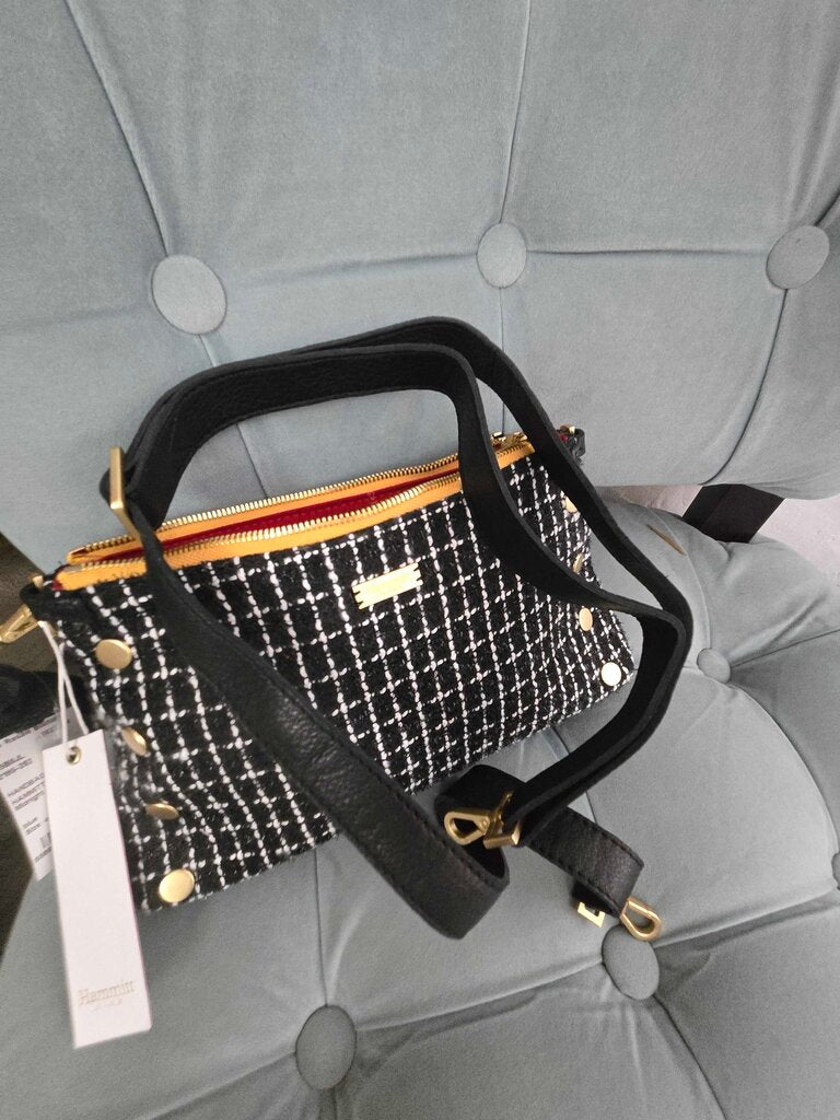 Hammitt Nathan Midnight Trellis & Brushed Gold Handbag