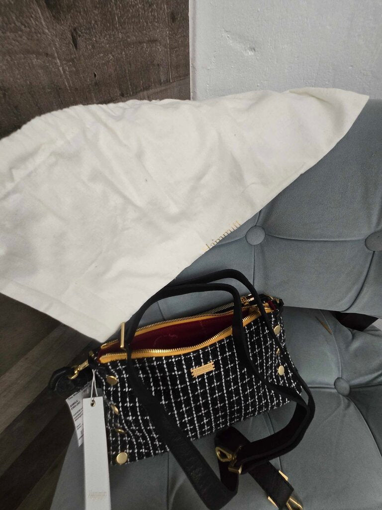 Hammitt Nathan Midnight Trellis & Brushed Gold Handbag