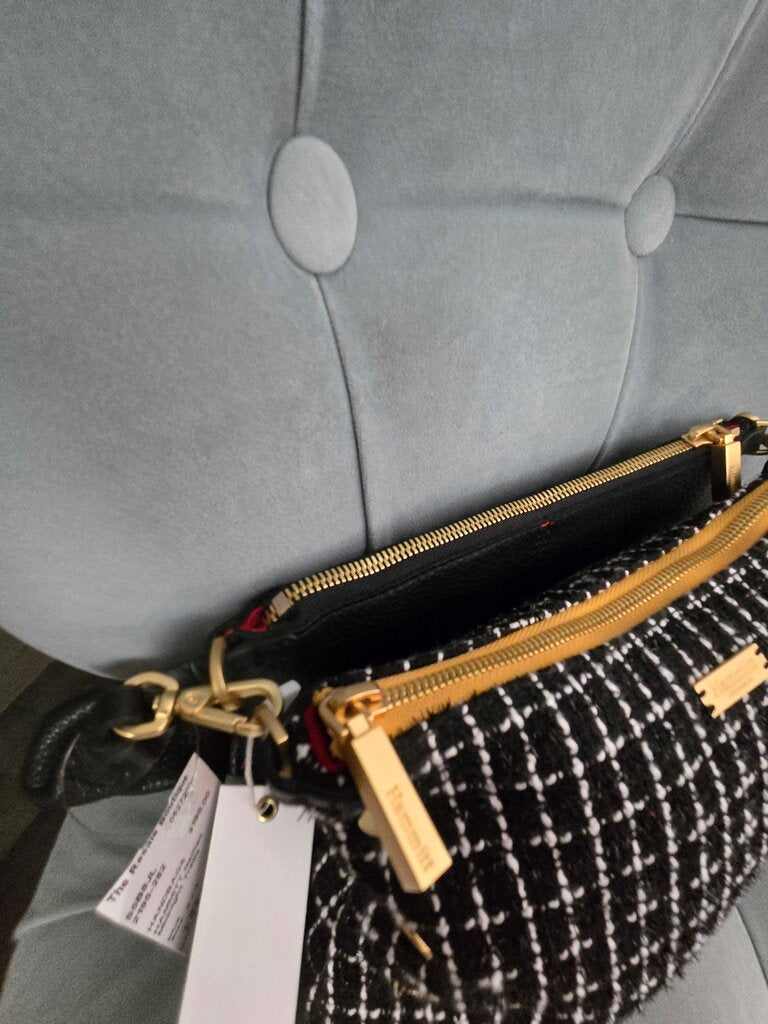 Hammitt Nathan Midnight Trellis & Brushed Gold Handbag