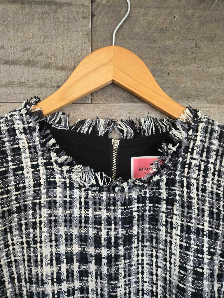 Kate Spade New York Black & White Tweed Fit & Flare Dress Size 4 NWT