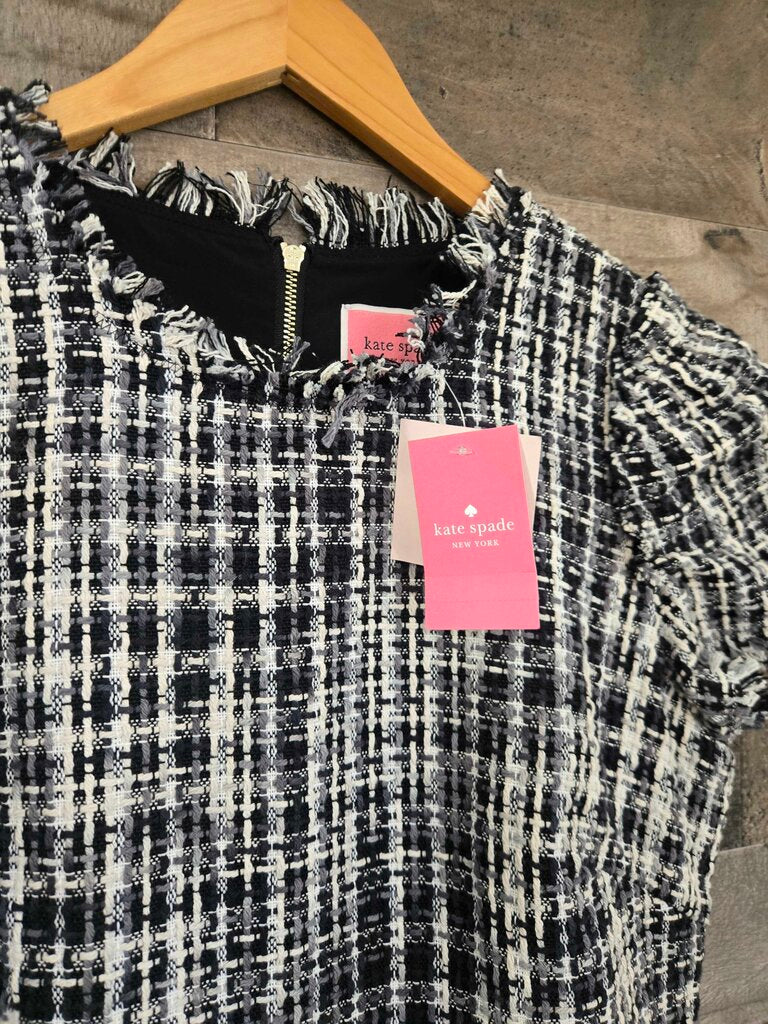 Kate Spade New York Black & White Tweed Fit & Flare Dress Size 4 NWT