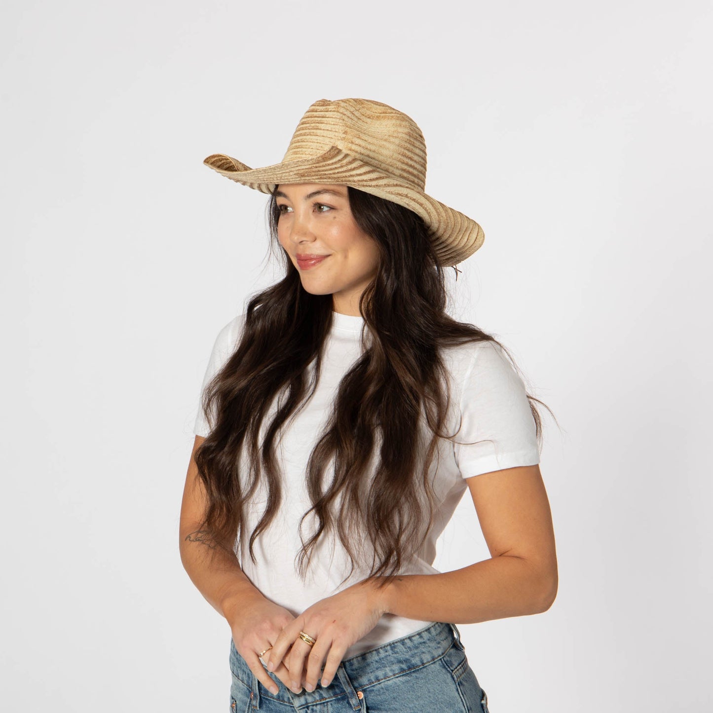 Elena - Cowboy with Rolled Wire Brim Edges