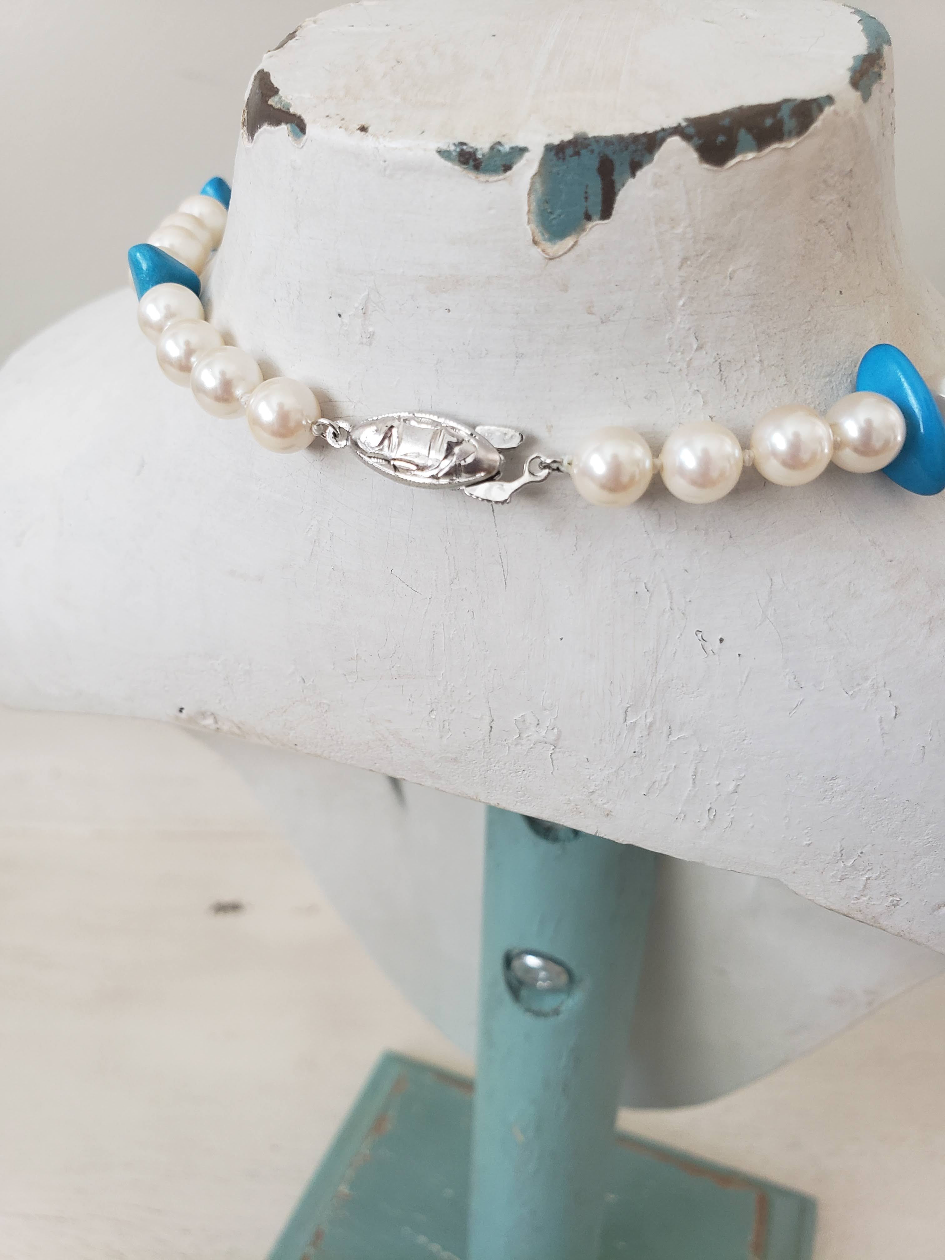Vintage Turquoise & Pearl Necklace