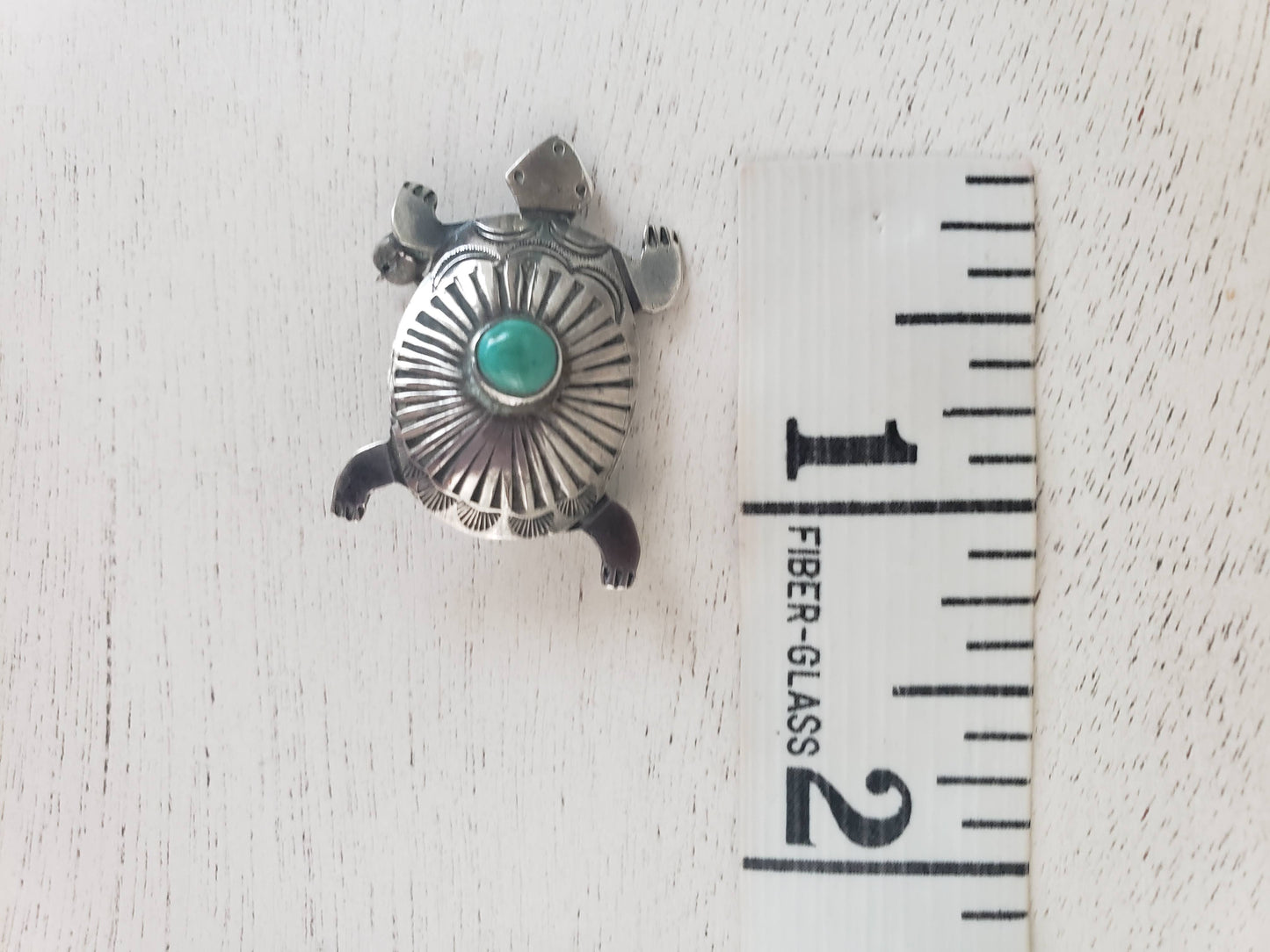 Vintage Sterling and Turquoise Turtle Brooch