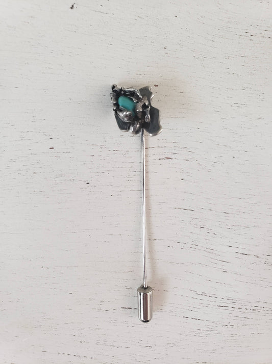 Vintage Sterling & Turquoise Stick Pin