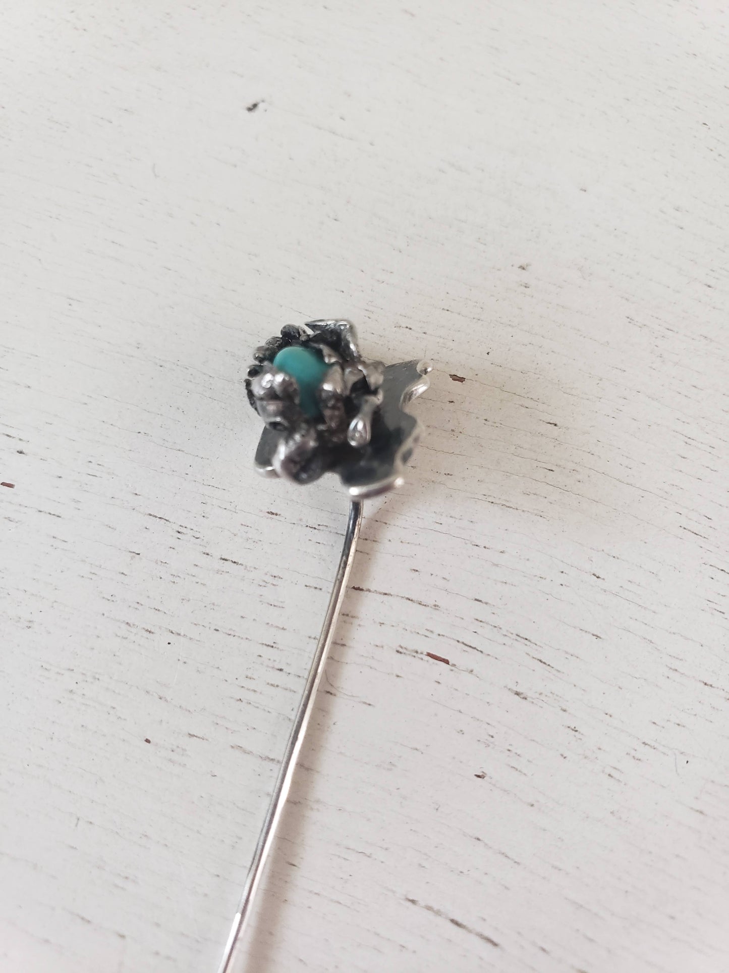 Vintage Sterling & Turquoise Stick Pin