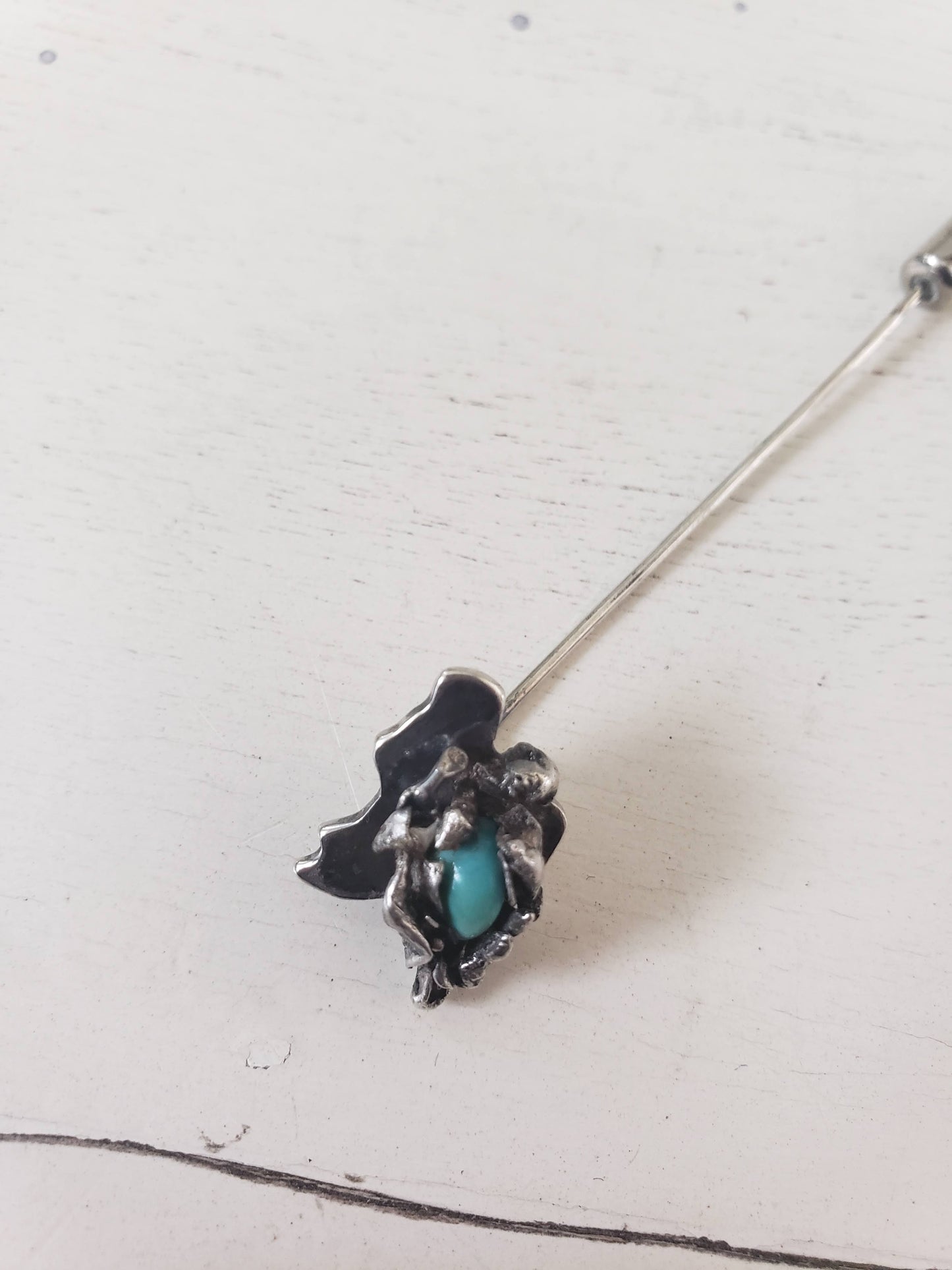 Vintage Sterling & Turquoise Stick Pin