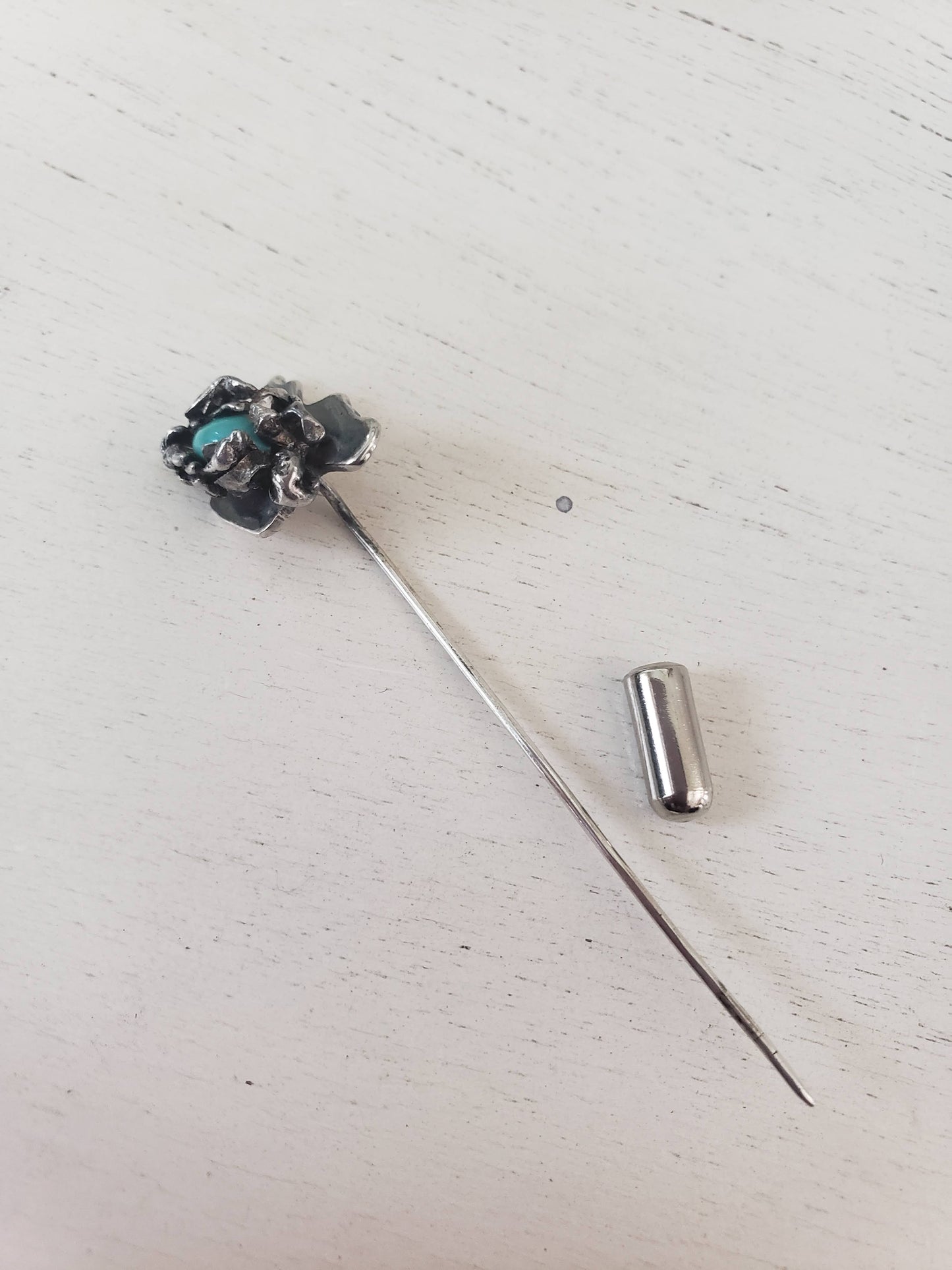 Vintage Sterling & Turquoise Stick Pin
