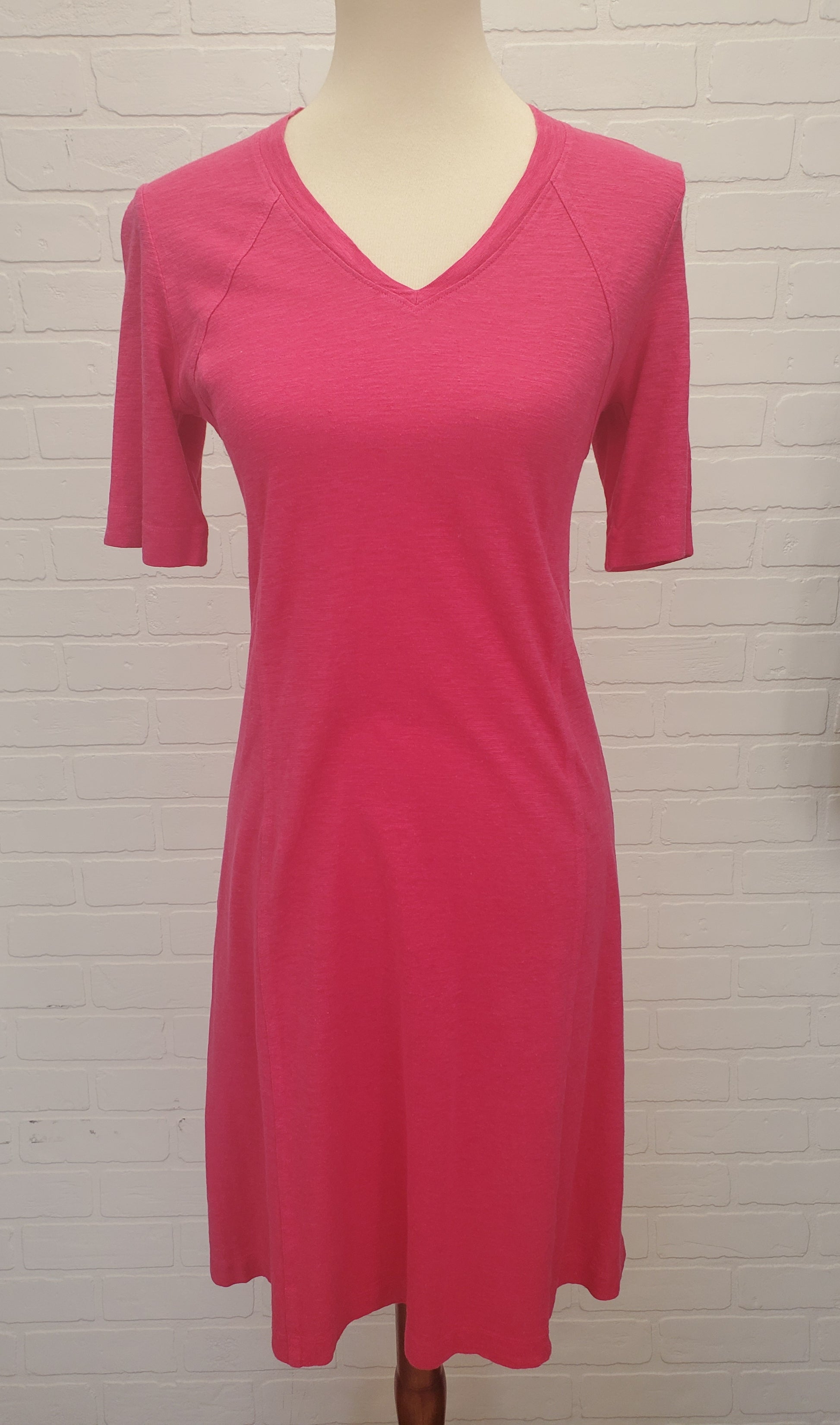 eileen fisher pink dress Eileen Fisher Size M Organic Linen Shift Pink Cami Dress Pocket Straps MIDI NWT